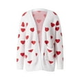 thumbnail image 2 of Mother and Daughter Cardigan, Family Matching Long Sleeve Open Front Heart Sweater with Pockets, 2 of 7