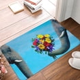 thumbnail image 5 of Bingfone Elephant Trunk Couple Flowers Door Mat 16"X24" Front Entrance Non-Slip Low Profile Washable For Entryway, 5 of 9