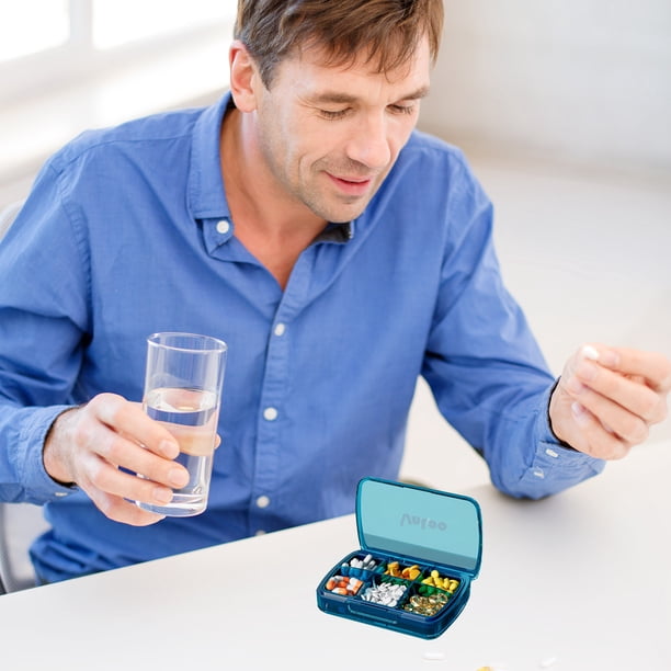 Xihbxyly Ofertas Diarias Del Dia Almachinemiento Hermético Sellado para Medicamentos, Caja de Embalaje, Mini Caja para Medicamentos, Compartimento Continuo, Caja de Almacenamiento Sin Olor, 6 Áreas d