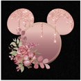 thumbnail image 3 of Women Teen Rose Gold Drip Mickey Ears with Flowers Shirt Unisex Floral Adult Ladies Boho Character Tshirt (Black, 3X Large), 3 of 7