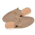 thumbnail image 5 of Khaki Flat Shoes For Women Slip On Mules Backless Loafers Solid Color Casual Shoes Soft Suede Material Comfortable Everyday Footwear Size 41, 5 of 9