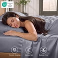 thumbnail image 5 of U by Bedsure 100% Rayon Derived from Bamboo Queen Sheet Sets, Luxury 4 Pieces Deep Pockets Cooling Bed Sheets, Dark Gray, 5 of 8