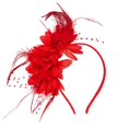 thumbnail image 3 of Fascinators Hats Tea Party Hats for Women, Feather Pearl Veil Headband for Wedding Dresses Accessories, 3 of 4
