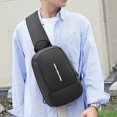 thumbnail image 4 of Negro * Bolso bandolera antirrobo, mochila de pecho con carga, mochila de hombro para hombres y mujeres, 4 of 5