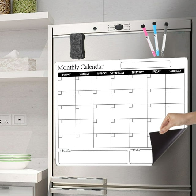 Calendrier Effaçable à Sec Calendrier Magnétique pour Réfrigérateur Tableau de Cuisine Calendrier pour Réfrigérateur Planificateur Mensuel Hebdomadaire Réutilisable avec Marqueur Effaceur Calendrier Réutilisable 5ml