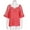 Watermelon Red, variant on Patlollav Women Plus Size Tops Short Sleeve V-Neck Hollow Out Solid Casual Blouse Lace Pullover