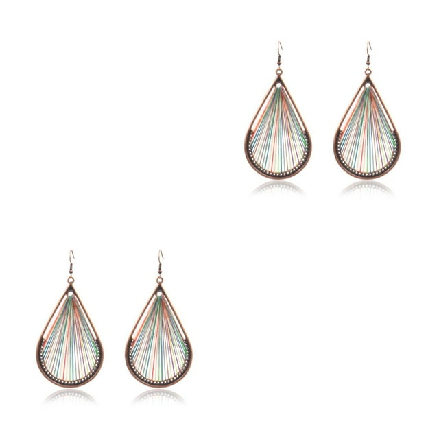 Minnieouse Pendientes de gota de agua, 2 uds., cadena colgante, Simple, grande, personalidad única, gancho de alambre para oreja, accesorios de Type3 NO3