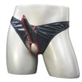 thumbnail image 3 of BKQCNKM Thongs Crotchless Panties underwear Comfortable Leather Men's Briefs Men's Underwear Panties Black Xl, 3 of 4