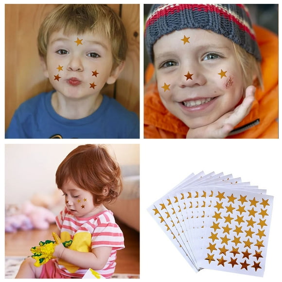 Stickers Product Category Children Golden Five Pointed Star Self Labels Set of 10 Sheets with 350 of Star Stickers for Crafts and Education