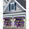 thumbnail image 2 of Mardi Gras Theme Garage Door Decorations Background Carnival Masquerade Purple Green Gold Beads Party Backdrop Mask Dancing Prom Wedding Cake Table Party Decor Banner Cover 16X7FT, 2 of 5