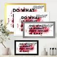 thumbnail image 4 of Designart 'Do What Is Right Not What Is Easy On Red Background' Traditional Framed Art Print, 4 of 4