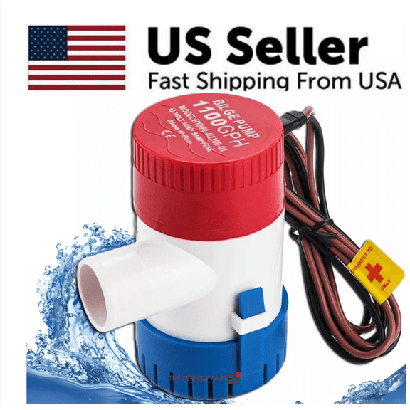Weiyi-EC Electric Marine Submersible Bilge Sump Water Pump 1100GPH 12V for Boat 3/4 Inch Hose