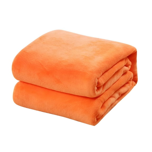 AUQ Weighted Blanket Super Soft Warm Solid Warm Micro Blanket Throw Rug Sofa Bedding Orange