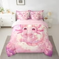 thumbnail image 2 of Erosebridal Cute Axolotl Sheet Set Queen Size,Kawaii Salamander Painting Bedding Set Bedroom Decor Pink Cherry Blossoms Comforter 7 Pieces Ocean Sealife Fitted Sheet, 2 of 5