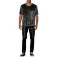 thumbnail image 2 of Lars Amadeus Velvet T-Shirt for Men's Classic Short Sleeve Crew Neck Tee Tops Shirts, 2 of 5