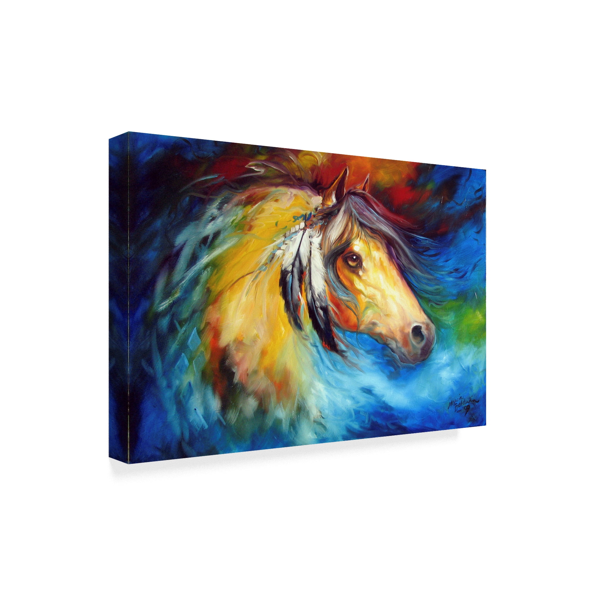 Trademark Fine Art 'Blue Thunder War Pony' Canvas Art by Marcia Baldwin