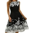 thumbnail image 1 of DYMADE Women Plus Size Sleeveless Round Neck Midi Length Printed Dress, 1 of 4