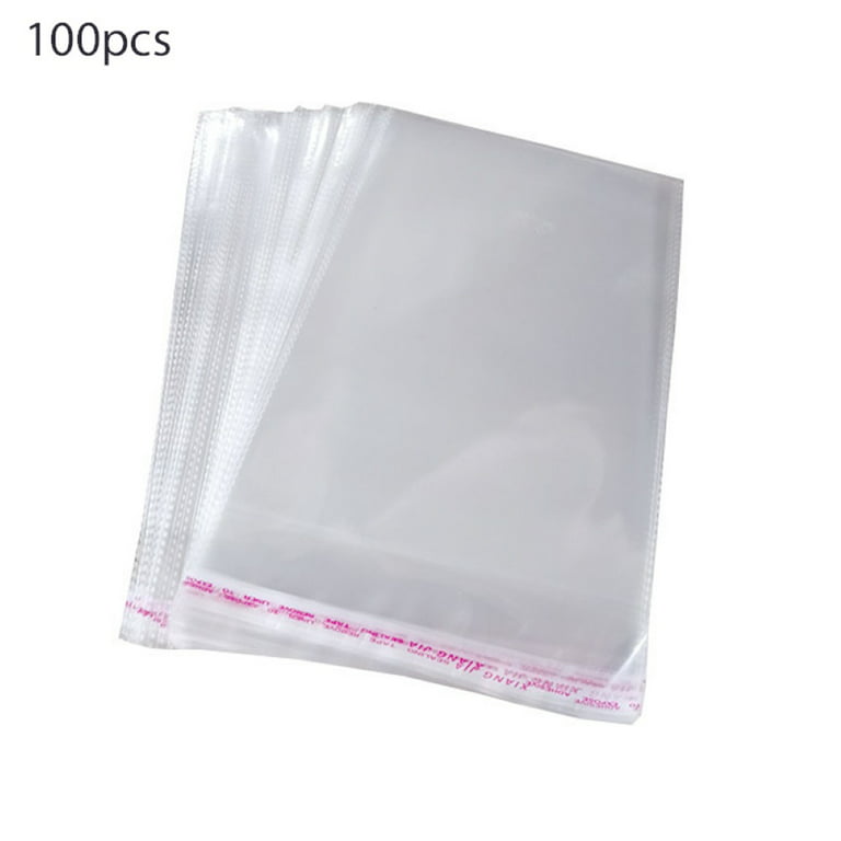 100pcs Resealable Poly Bag Transparent Plastic Bags Self Adhesive Seal  Jewellery opp packaging bag