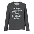 thumbnail image 4 of CLOISE Sweatshirts for Women Letter Print Pullover Sweatshirts Crew Neck Long Sleeve Hoodies Shirts Gray Basic Tops Fall Cute Preppy Clothes 2XL, 4 of 4