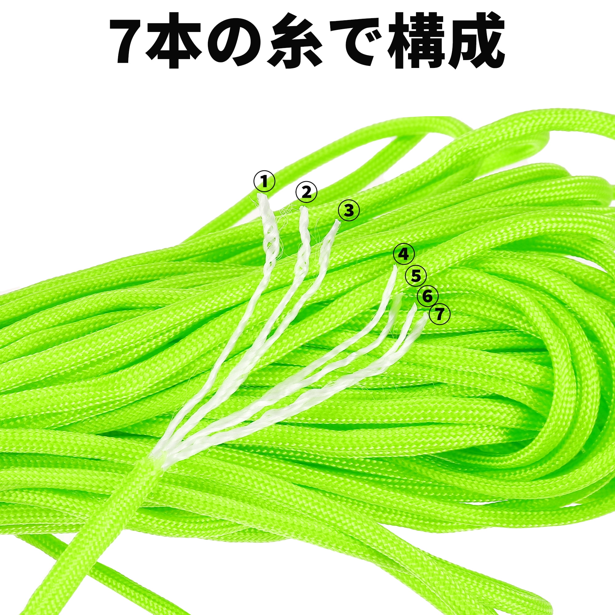 Unique Bargains Outdoor Camping Guylines Tent Rope 7 Core 4mm Paracord Green