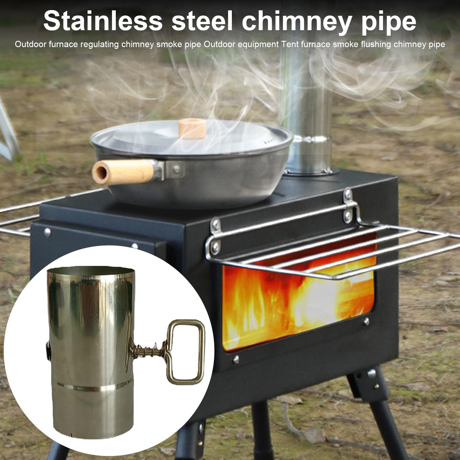 KUNyu Stove Pipe Eject Smoke Adjustable Convenient Firewood Stove Pipe