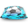 thumbnail image 4 of Soccer Ball Crash Velvet Plush Throw Pillow Cushion Case Cover - 20" x 20" - Invisible Zipper Home Decor Floral for Couch Sofa No Pillow Insert, 4 of 5