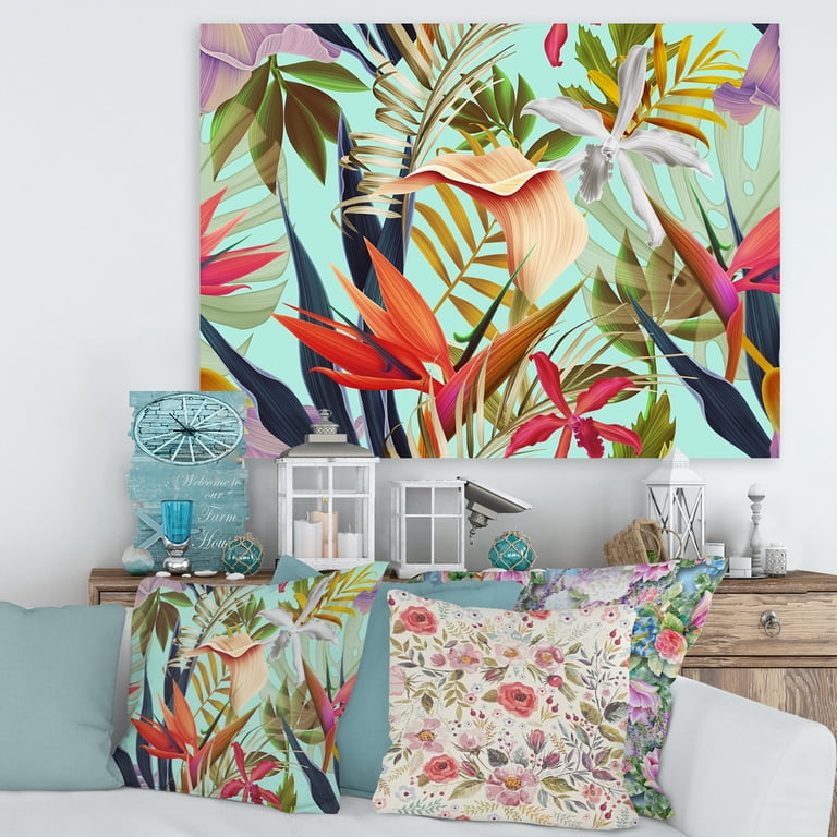 Vintage Tropical Canvas Art Print – St. Thomas Beach Poster 12x18 Inches, Matte Unframed Decor