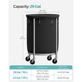 thumbnail image 5 of 29Gal Laundry Hamper with Wheels Round Rolling Laundry Sorter Laundry Cart with Removable Bag for Laundry Room Black and Silver, 5 of 6