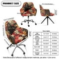 thumbnail image 7 of ZIATUBLES Black Cat Maple Leaf Print Home Office Chair Cover Breathable Comfy Vanity Desk Chair Slipcover Stretchable Swivel Accent Armchair Slipcover for Living Dining Room Bedroom Home Office, 7 of 7