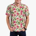 thumbnail image 4 of Xecao Rose Flowers for Mens' Casual Short Sleeve Button-Down Polo Shirts for a Classic Golf Look, 4 of 9