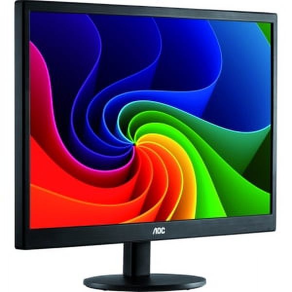 AOC E970SWN 18.5" LED LCD Monitor - 16:9 - 5 ms - Adjustable Display Angle - 1366 x 768 - 16.7 Million Colors - 200 Nit - 700:1 - WXGA - VGA - 15 W - Black - RoHS, ENERGY STAR 6.0, EuP, EPEAT Silver - image 4 of 4
