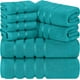 thumbnail image 1 of Utopia Towels Juego De Toallas De Lujo De 8 Piezas, 2 Toallas De Baño, 2 Toallas De Mano Y 4 Paños De Lavado, 600 G/M², 100% Algodón Hilado En Anillos, Toallas De Rayas De Viscosa Altamente Absorbente, 1 of 4