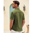 thumbnail image 5 of COOFANDY Mens Short Sleeve Dress Shirts Casual Summer Button Down Shirt with Pocket, 5 of 7