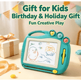 thumbnail image 6 of OKKVV Magnetic Drawing Board for 3+Years Old Kids, Erasable Doodle Writing Tablet, Portable Magnet Sketch Pad Toy for Toddlers, for Home Kindergarten Travel Use, 10.8 x 8.4 x 0.7 in Light Green, 6 of 8