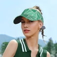 thumbnail image 6 of This Unisex Sunshade Open-Top Hat Features An Open-Top Design That Is Not Stuffy And Has A Curved Eave Lightseagreen Geometric Lines_1, 6 of 8