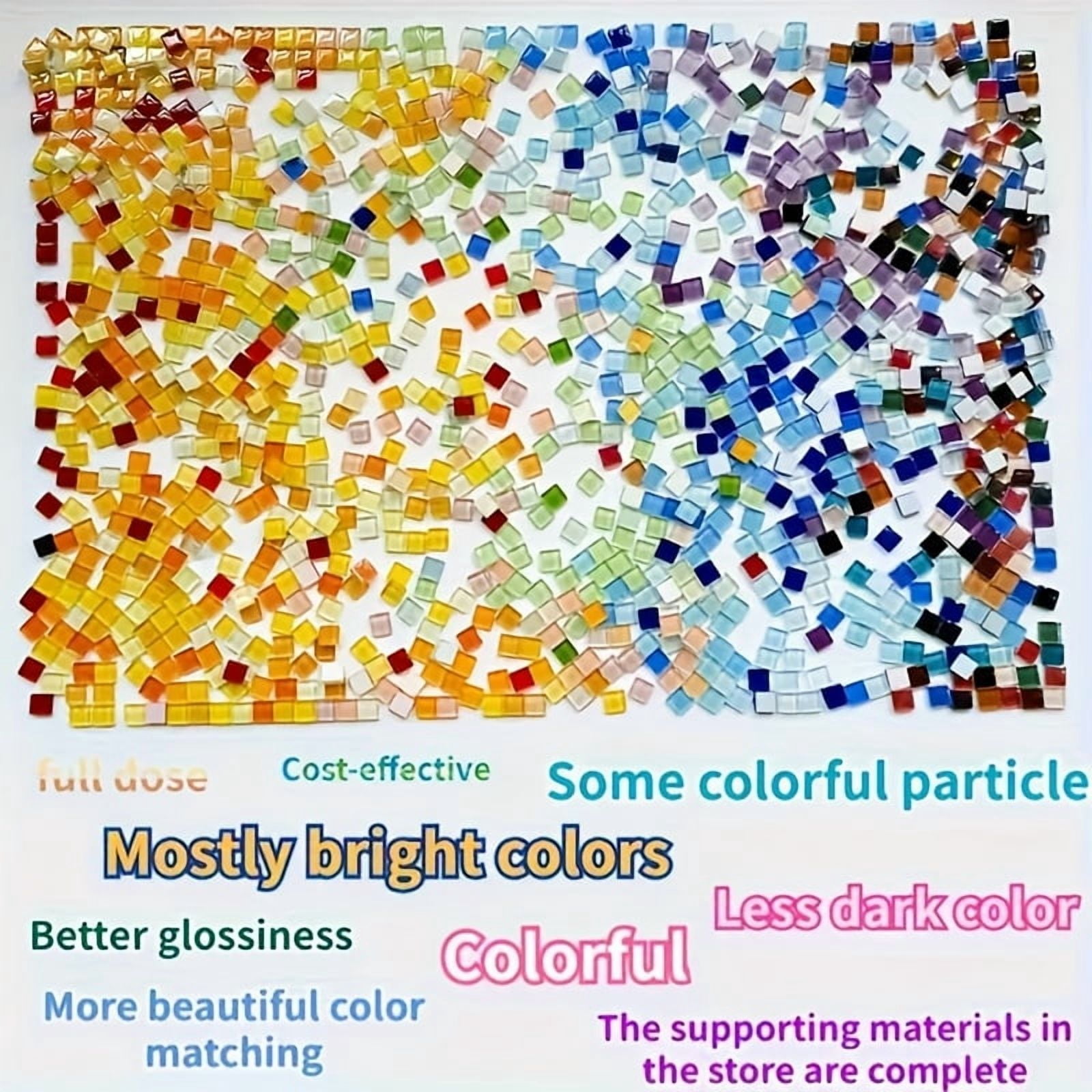1100pcs Beautiful Mosaic Tile Kits, Bright Colors, Atmospheric And Shiny Appearance, Decorations, Suitable for Home Decoration, Handicraft Decoration, Suitable for Jewelry Boxes, Vases, Coasters