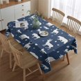 thumbnail image 2 of Dark Blue Christmas Animal Pattern Rectangle Tablecloth 60"x84",Waterproof Polyester Rectangle Table Cloth, Wipeable Spillproof Polyester Tablecloth for Dining, Camping, Indoor and Outdoor, 2 of 5
