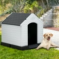 thumbnail image 5 of Extra Large Dog House for Large Medium Dogs 41x37.4x39 inch Plastic Water Resistant Dog Houses with Hight Base Support for Winter Tough Durable House with Air Vents Elevated Floor, Grey, 5 of 7