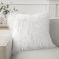 thumbnail image 3 of Phantoscope 18" x 18" Faux Fur Decorative Throw Pillow, Plush Cushion with Insert for Couch, Bed, Chair, Pure White, 1 Pack, 3 of 7
