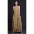 thumbnail image 2 of Bimba Goldenrod2 Floral Leaves & Lily Printed Long Maxi Dress For Women Rayon Nightgown Spaghetti Strap Ladies Sleepwear Medium, 2 of 5