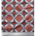 thumbnail image 1 of Soimoi Polyester Crepe Fabric Floral Mandala Fabric Prints by Yard 42 Inch Wide, 1 of 3