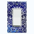 thumbnail image 1 of Metal Light Switch Plate Cover Elegant Blue Gray Damask DAM049, 1 of 16