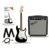 Squier Stratocaster Pack SS (Short-Scale) Electric Guitar with Fender Frontman 10G Combo Amplifier Black