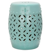 Safavieh Lattice Coin Ceramic Garden Stool in Robbins Egg Blue