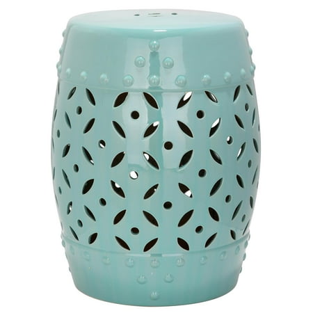 Safavieh Lattice Coin Ceramic Garden Stool in Robbins Egg Blue