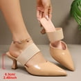 thumbnail image 2 of Xfvqtps Womens Pointed Toe Mule Sandals Patent Leather Kitten Heel Slide Dressy Casual Office Heeled Shoes for Women, 2 of 9