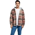 thumbnail image 4 of YATELLE Men's Cotton Plaid Shirts Jacket Fleece Lined Flannel Shirts Sherpa Button Down Jackets with Hood for Men, 4 of 7