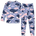 thumbnail image 2 of Blue Whale Pattern Cotton Pajamas 2 Piece Set Sleepwear Soft and Comfortable Homewear Nightwear, 2 of 7
