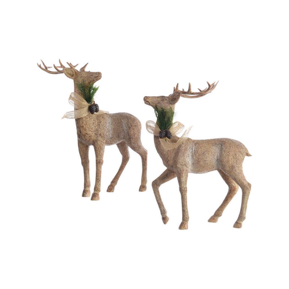 Christmas deer decorations Decoris Standing Deer Christmas Decoration Brown Resin 1 pk - Case Of: 4; Each Pack Qty: 1
