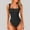 Black, variant on Women's Bodysuits Sexy Ribbed Strappy Square Neck Sleeveless Tummy Control Tank Tops Bodysuits